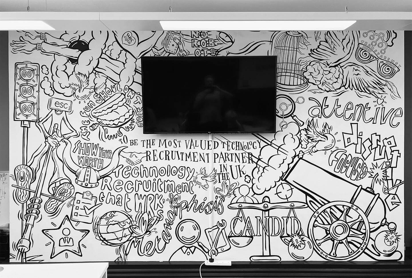 Branded office mural